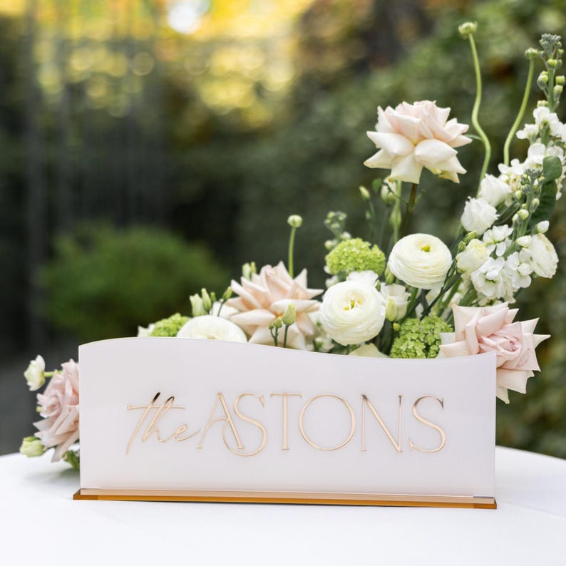 Reversible Top Table Sign Personalized Mr and Mrs Top Table Sign - Acrylic Head Table Sign ...