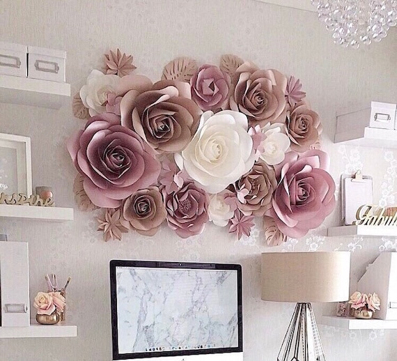 Large Paper Flowers, Nursery Wall Decor - Baby Shower Decor - Girl Room Decorations