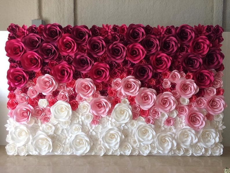 Large Paper Flowers Paper Flower Backdrop Giant Paper Flowers Backdrop Paper Flower Wedding Decor Paper Flower Wall