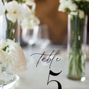 Black 3D Wedding Table Numbers Clear Acrylic Table Signs Modern Table ...