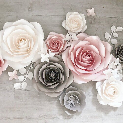 Nursery Paper Flower Nursery Wall Decor Paper Flowers Wall Etsy