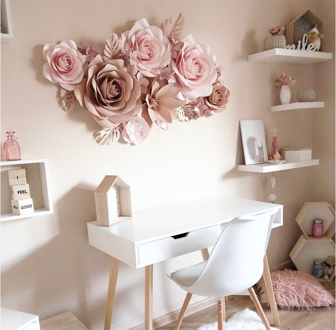 Large Paper Flowers Nursery Wall Decor Baby Shower Flower Etsy