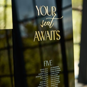 Elegant Seating Chart and Welcome Sign - Wedding Sign Bundle - Black ...