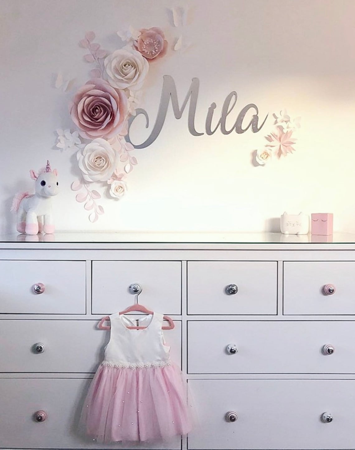 Girl Nursery Wall Decor Paper Flowers Decor Nursery Wall - Etsy