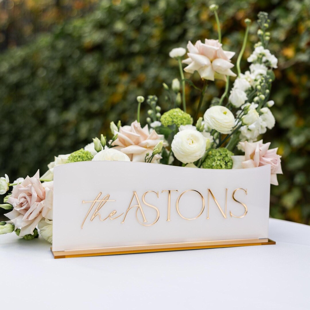 Reversible Top Table Sign Personalized Mr and Mrs Top Table Sign - Acrylic Head Table Sign ...