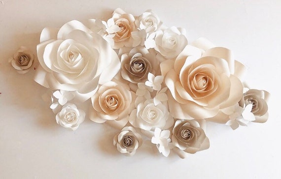 Nursery Paper Flowers Paper Flower Wall Decor Large Paper Etsy