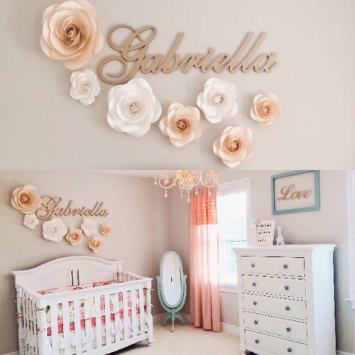 Paper Flowers Nursery Wall Decor Paper Flower Decor Etsy