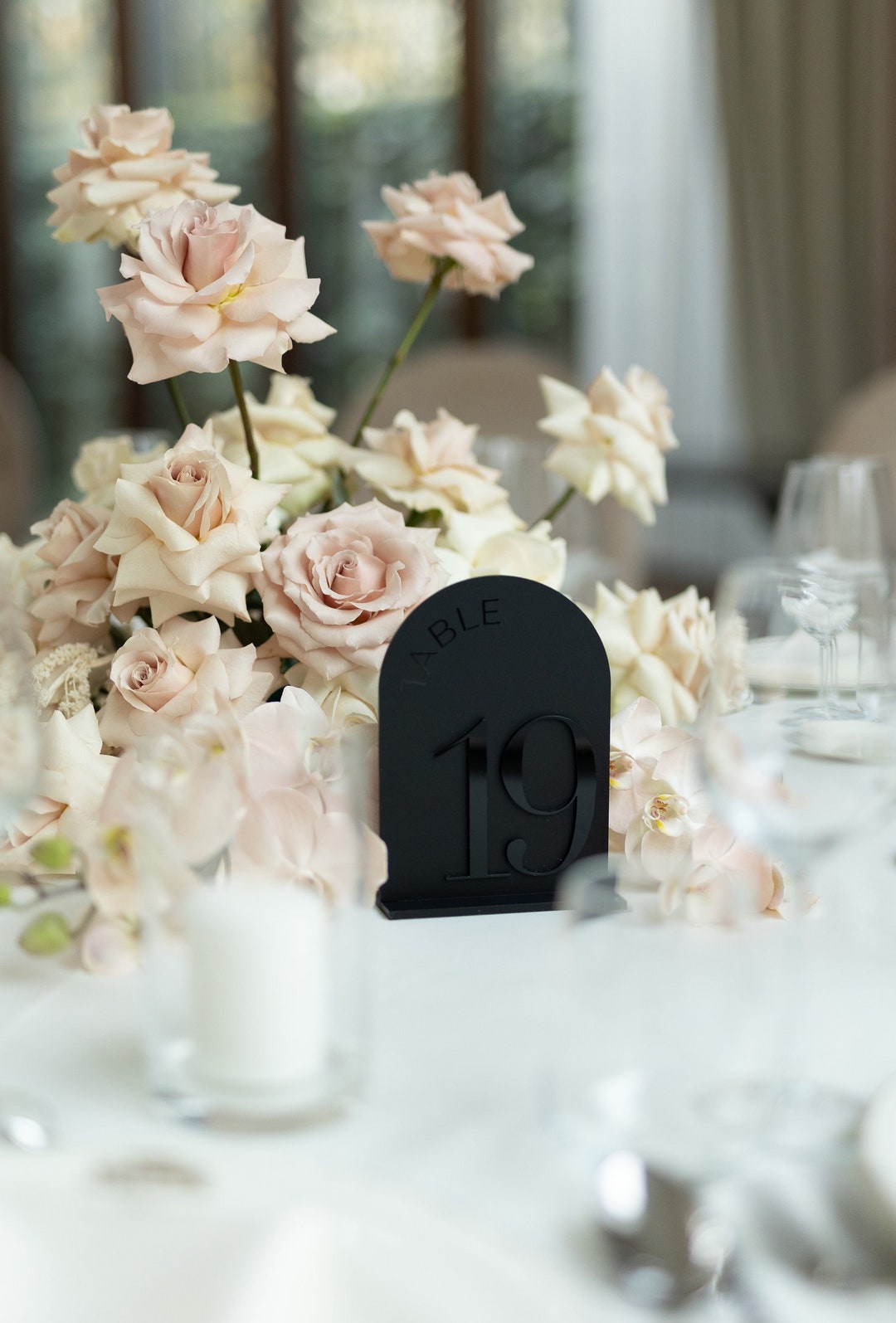 Black Matte Table Numbers Wedding Table Numbers Arched Table Signs ...