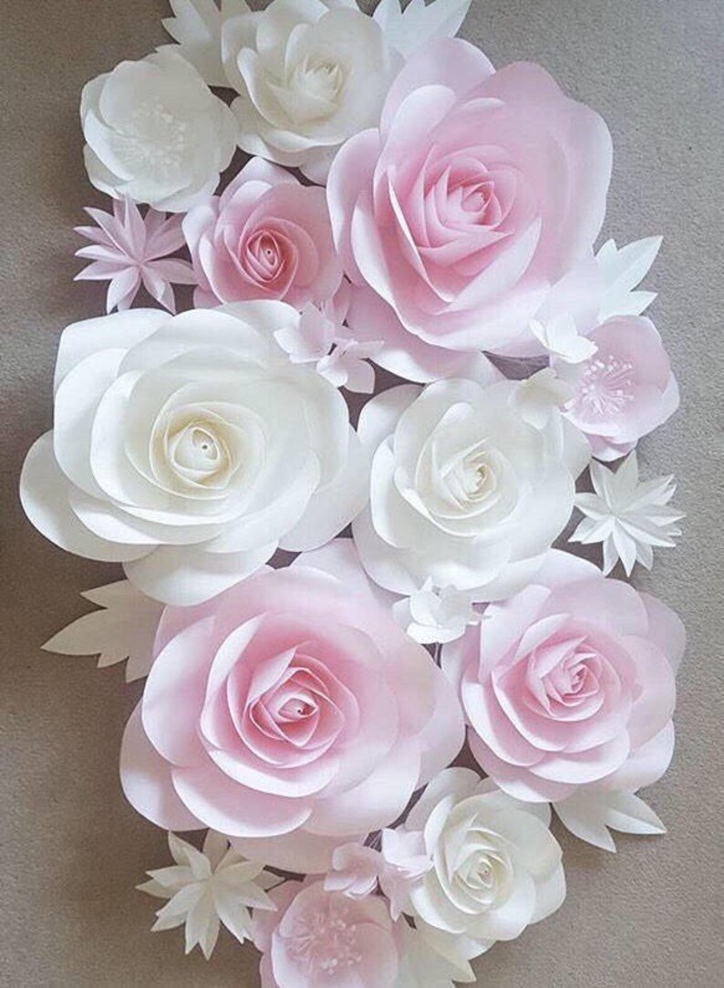 Nursery Paper Flowers Paper Flowers Wall Decor Large Paper Etsy