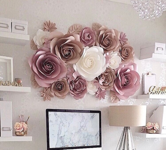 Wall decor sale paper flowers