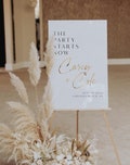 White Acrylic Wedding Sign With 3D Gold Mirror Names - Wedding Welcome Sign - Personalized Wedding Signs - Reception Signage product logo