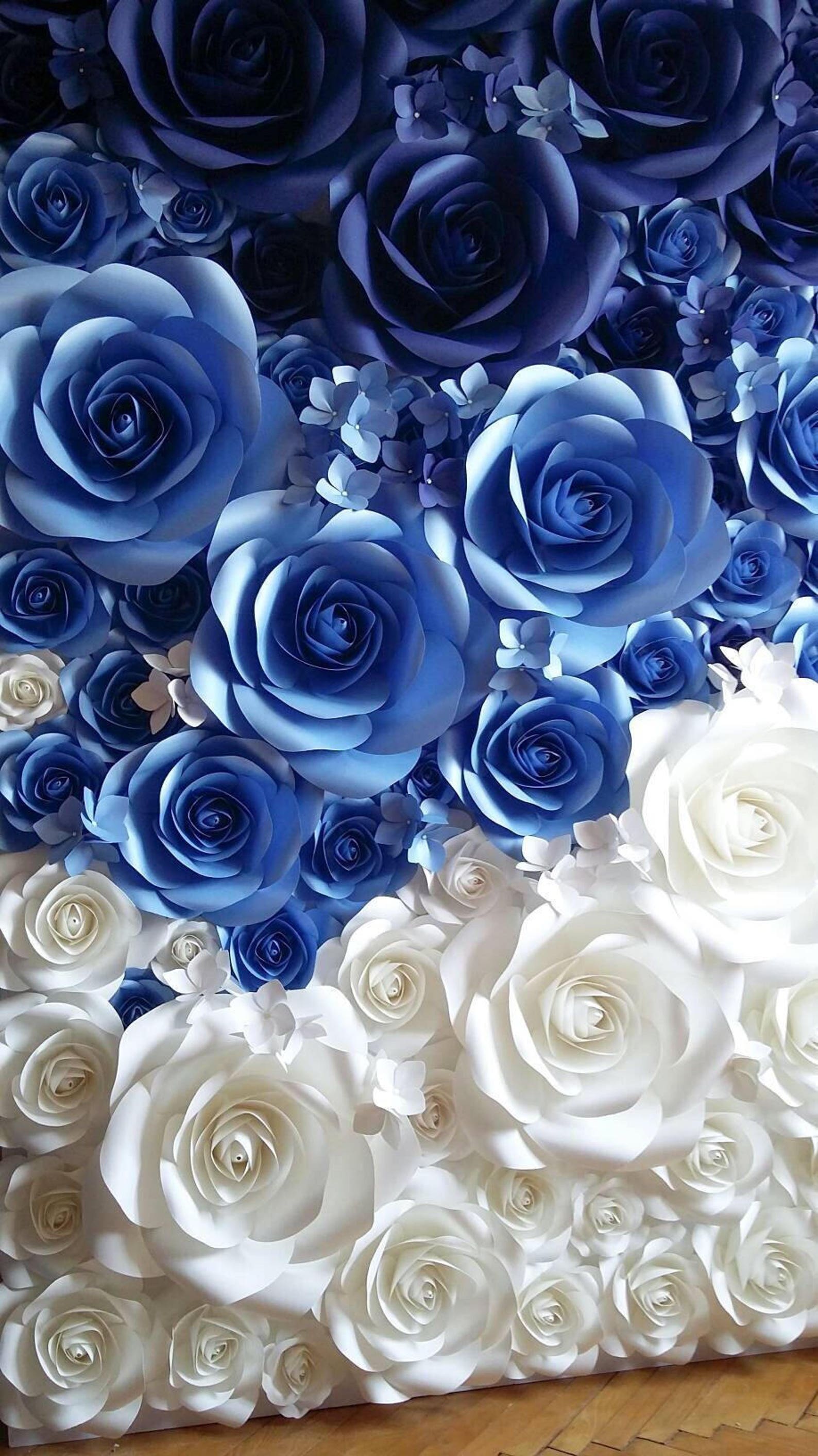 Paper Flower Wall Backdrop Large Paper Flowers Bridal Etsy