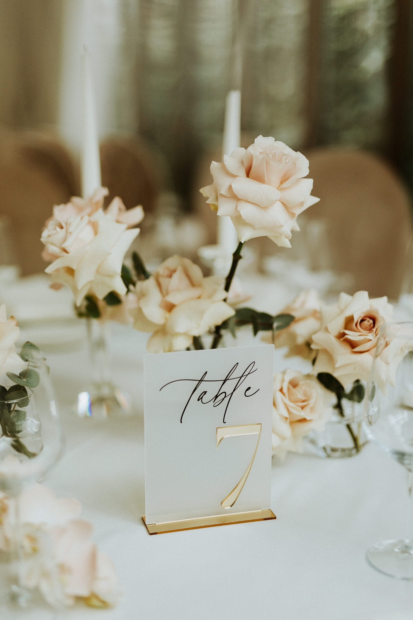 Frosted Gold Acrylic Table Numbers Table Numbers Wedding Etsy
