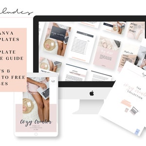 Cozy Creator Canva Workbook or eBook Template Canva Template, workbook, worksheet, planner image 1