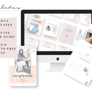 Momprenuer CANVA Workbook Template for Bloggers and Business Canva Template, eBook image 1
