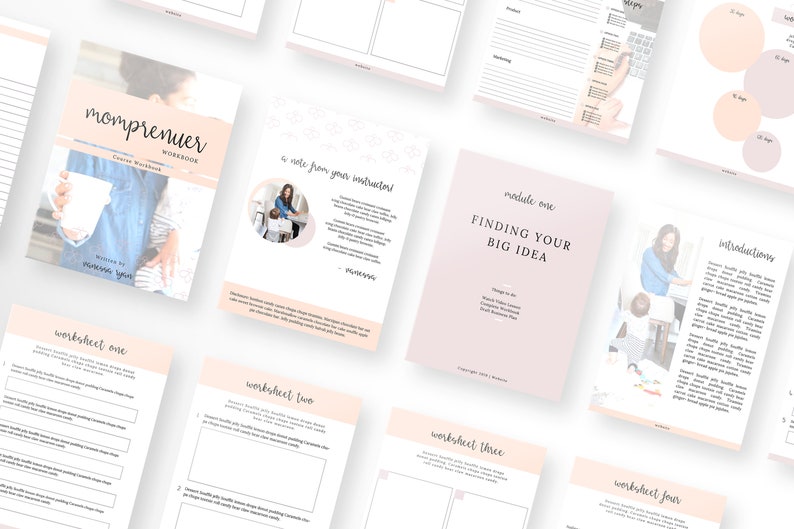 Momprenuer CANVA Workbook Template for Bloggers and Business Canva Template, eBook image 2