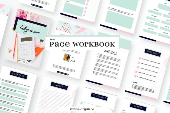 ladyprenuer canva workbook templates for bloggers and business etsy