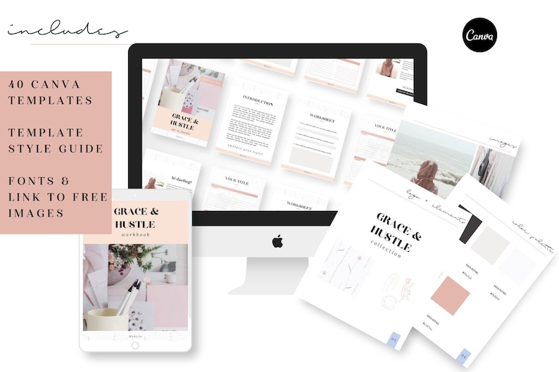 BUNDLE Grace and Hustle Canva Templates Canva Template | Etsy