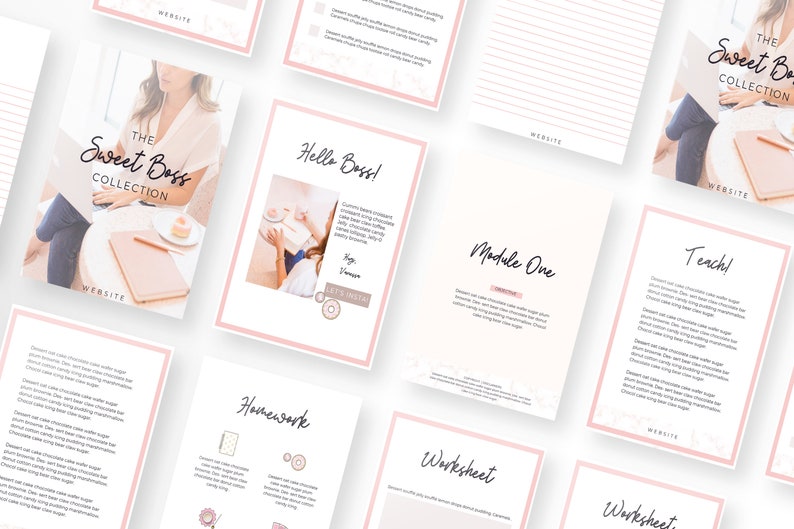 Sweet Boss CANVA Workbook Templates for Bloggers and Business Canva Template, workbook, worksheet, planner image 2