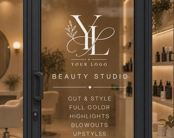 Beauty Salon Services Window Decal Custom Logo Vinyl Sticker Hair Nail Studio Door Sign Shopfront Lettering Glass Decal Glass Sticker