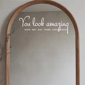 Sticker miroir de mariage DANSE, signe de miroir de mariage, sticker salle de bain, verre, signalétique de mariage, stickers de mariage drôles, vous avez l'air incroyable fête