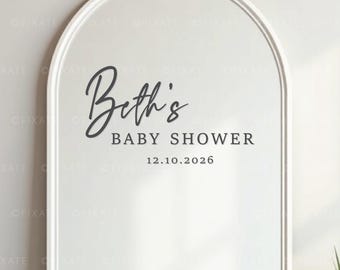 Baby Shower Mirror Decal Custom Name Vinyl Mirror Sticker for Welcome Sign Selfie Mirror Background Baby Shower Mirror Sign - 102