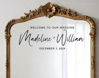 Welcome To Our Wedding Mirror Welcome Sign For Wedding Reception Custom Mirror Sticker Removable Vinyl Lettering DIY Mirror Wedding Sign 11
