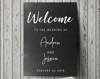 Custom Welcome Decal Custom Welcome Sign Wedding Sticker Personalized Vinyl Decal Custom Names Date Personalised Wedding Decor Signage