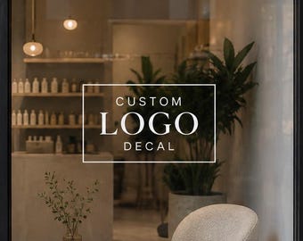 Custom Logo Decal Business Window Sticker Shopfront Vinyl Lettering Glass Door Sign Storefront Logo Decal Shop Sign