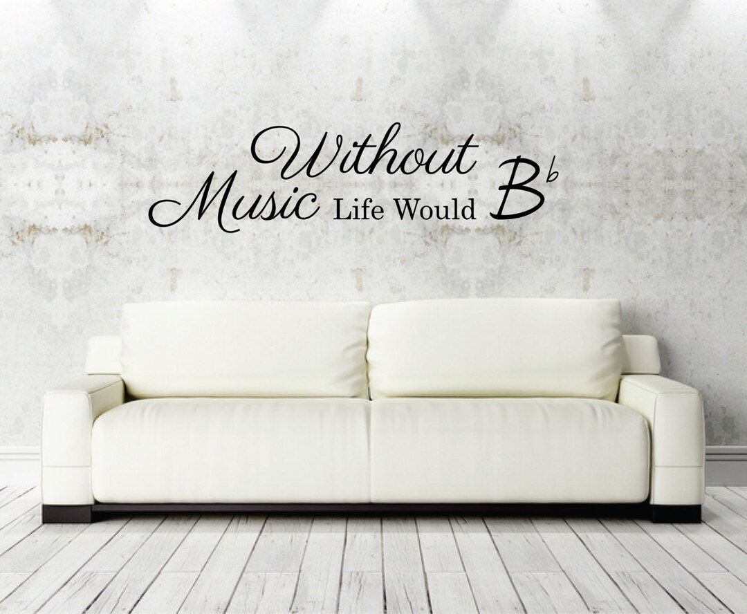 Vinyl Wall Decal Quote Music Room Decor Wall Sticker Saying Music Theme