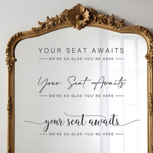 YourSeat Awaits Spiegel Aufkleber Hochzeit Spiegel Aufkleber Sitzplan Vinyl Transfer Hochzeit Sitzplan Sitzplan Aufkleber 16