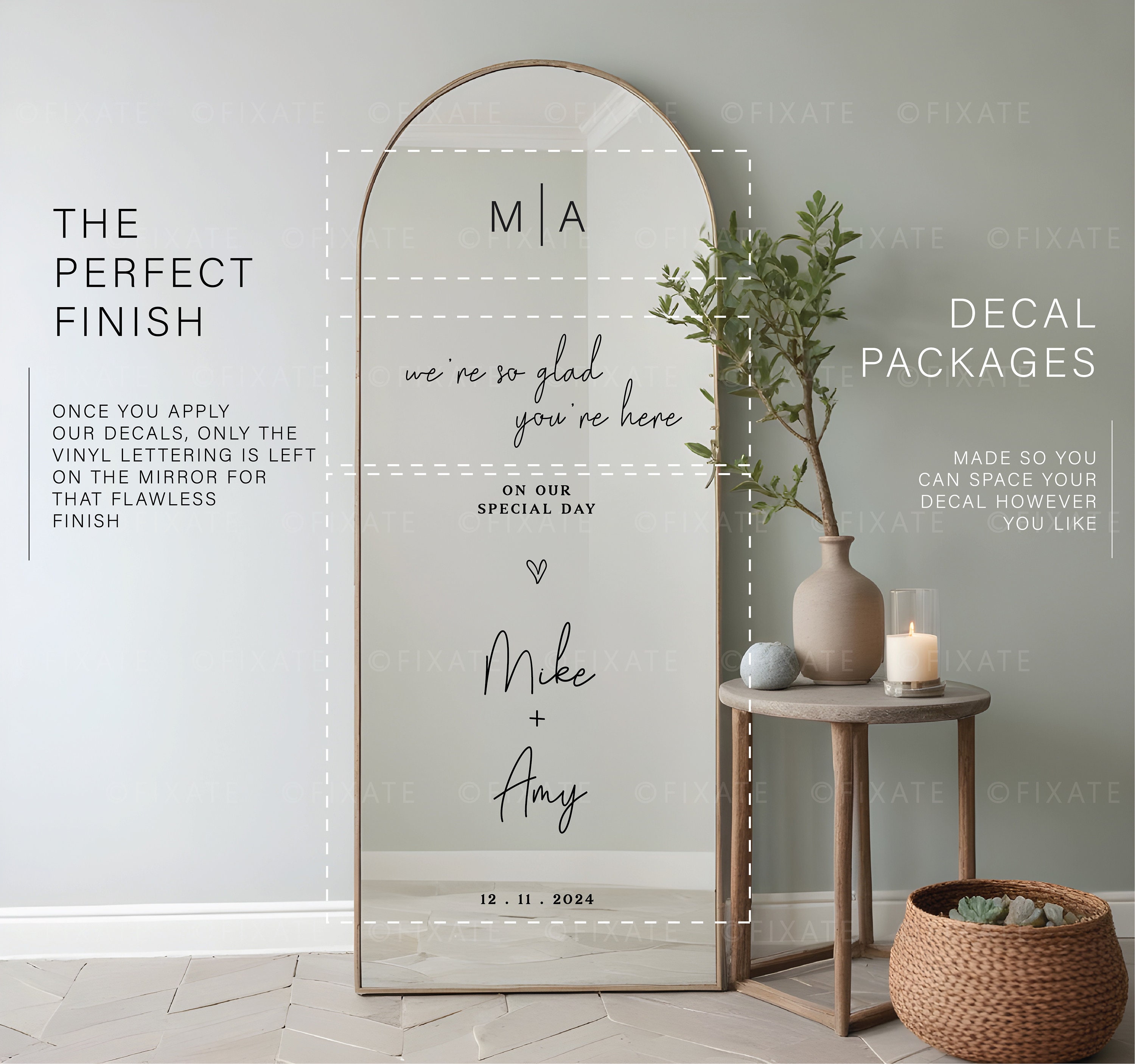 Miroir Bienvenue Au Mariage Personnalisé | Location Décorations By Your