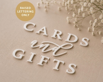 Raised Lettering Cards and Gifts Sign 3D Acrylic Letters Self Adhesive Wood Lettering Wedding Card Box Sign Lettering Decor Wood Words 07