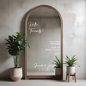 Mirror Wedding Decal You Look Amazing Wedding Sign Decoration Personalised Mirror Decal Wedding Reception Sign Engagement Mirror Sticker 07
