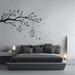 Removable Tree Branch Wall Sticker with falling leaves, bird cages, & birds | Home decor, wall art decal | White Grey Black 