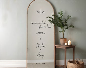 Wedding Welcome Mirror Decal DIY Vinyl Lettering For Mirror Sticker Custom Personalized Welcome To Our Special Day For Long Tall Mirror 09