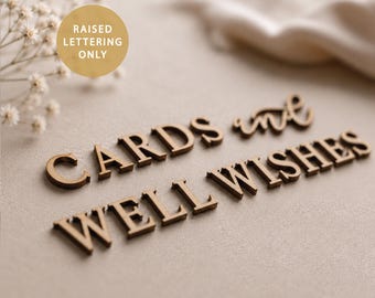 Raised Lettering Cards and Well Wishes Wedding Card Box Sign 3D Acrylic Letters Self Adhesive Lettering Wood Cut Out 06