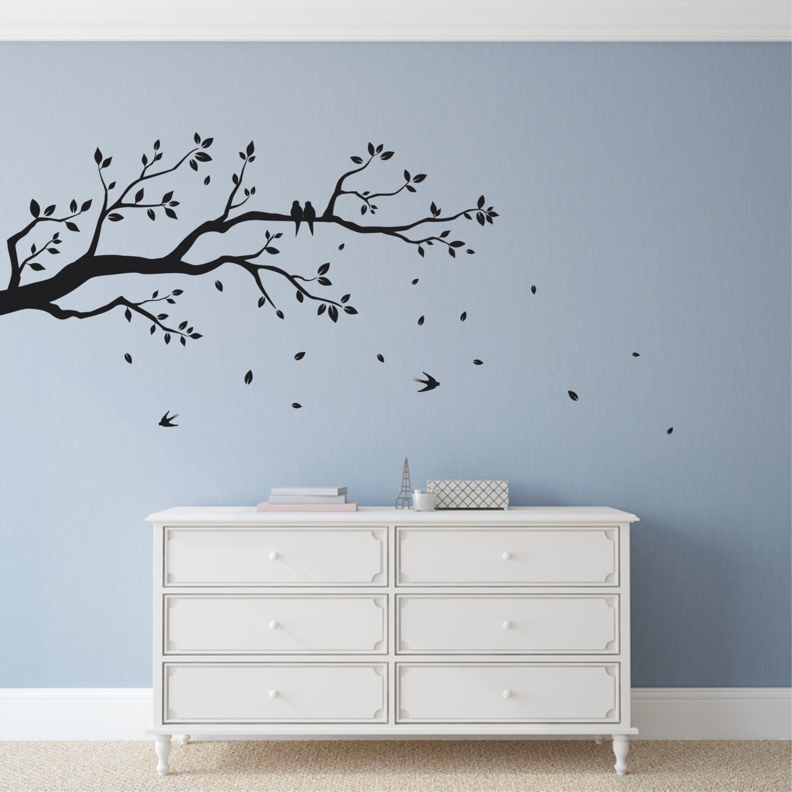 Tree Wall Decal Woodland Decal Vinyl Wall Art Forest Wall Etsy