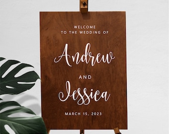 Custom Welcome To The Wedding Sign Decal Personalised Wedding Signage Sticker Vinyl Decal Wedding Decor Names Date For Chalkboard or Mirror