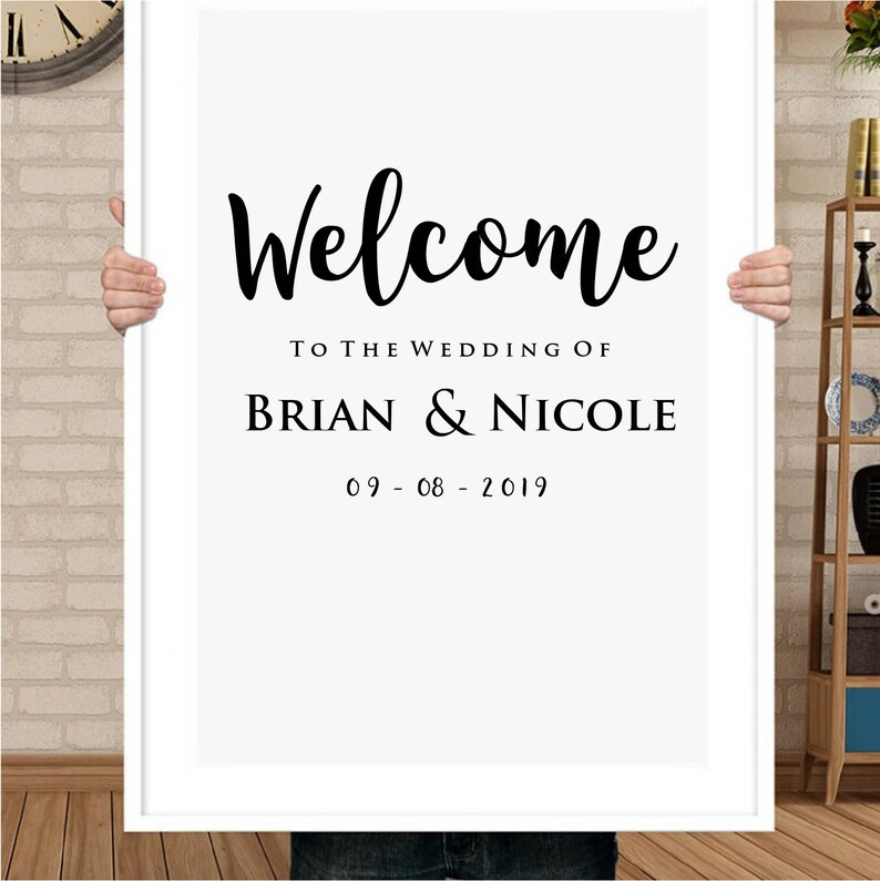 Bienvenue Autocollant de mariage personnalisé Wedding Sign ...