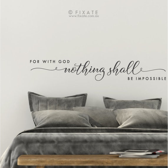 Scripture Wall Decal Bible Verse Wall Sticker Bedroom Wall Decor Above Bed Christian Wall Art Decor Vinyl Wall Decal For With God Nothing