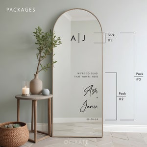 Wedding Mirror Sticker Vinyl Decal For Mirror DIY Wedding Sign Custom Decal We're So Glad Your Here Wedding Mirror Monogram Personalised 02 image 3