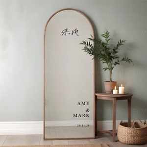 Wedding Mirror Sticker Vinyl Selfie Mirror DIY Wedding Sign Custom Decal Photo Prop Signage Wedding Mirror Monogram Personalized 15