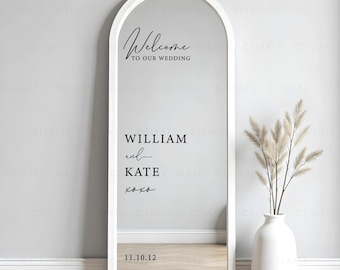 Custom Wedding Mirror Decal Wedding Welcome Mirror Sticker Personalized Mirror Sign Welcome To Our Wedding Vinyl Decal for Mirror 26