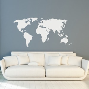 Weltkarte Wandaufkleber Design | Wanddekoration | Adventure Aufkleber Wandkunst mit Ort / Ziel Pins | Globus