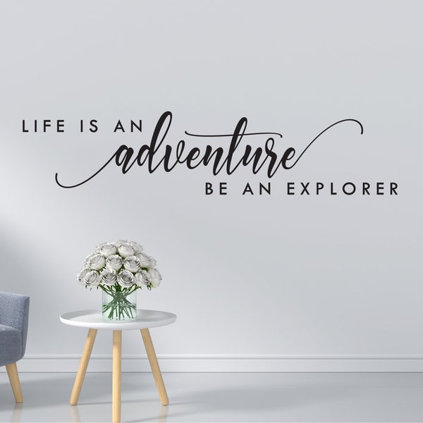 Adventure Wall Decal Quote Inspirational Wall Sticker Quote Life Is An Adventure Quote Explore Wall Decal Explore Wall Decor Vinyl Sticker