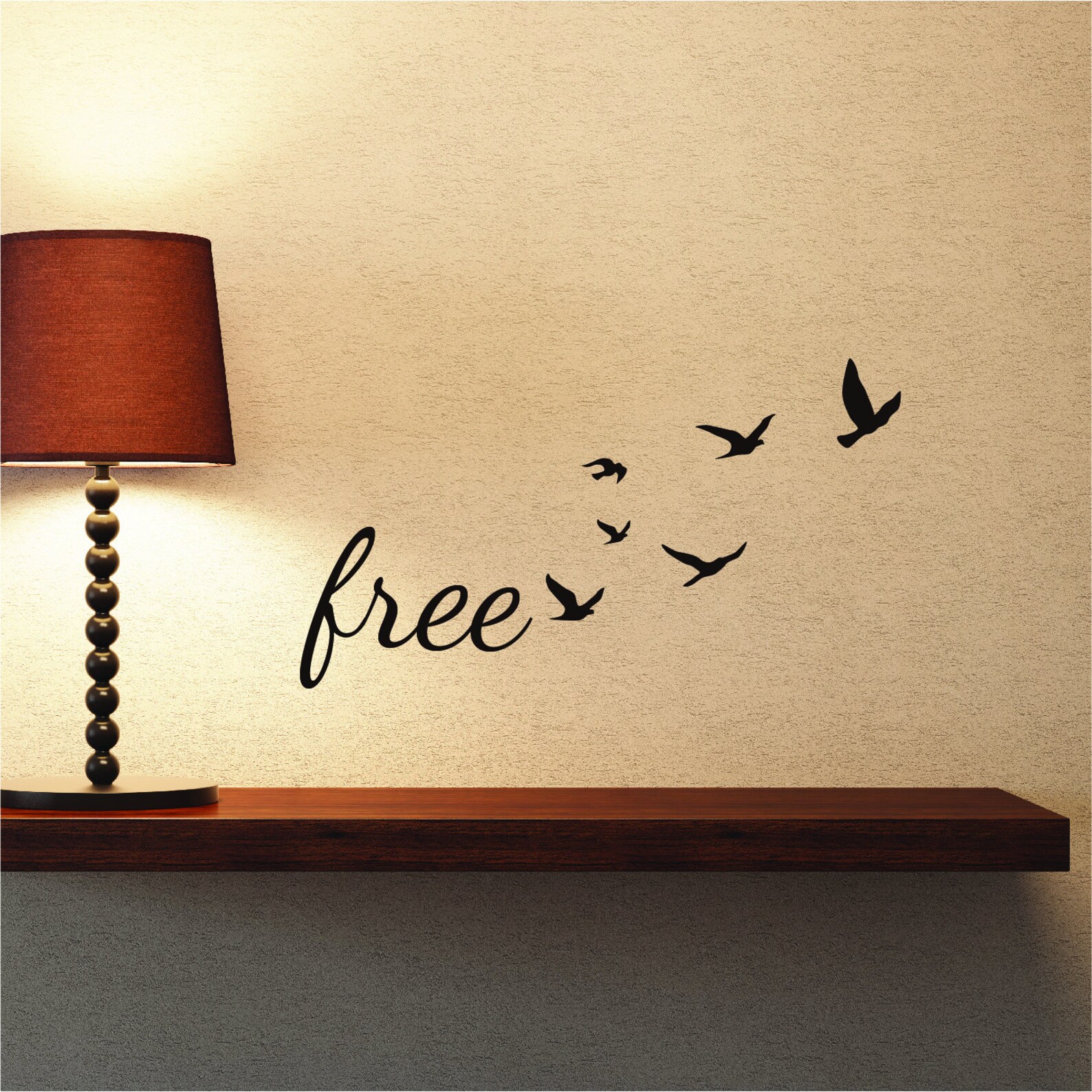 Freedom Wall Decal Quote With Flock of Flying Birds Etsy