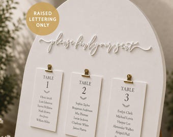 Raised Lettering ONLY Wedding Sign Please Find Your Seat Sign 3D Acrylic Letters Self Adhesive Seating Chart Cut Out Acrylic Lettering 04