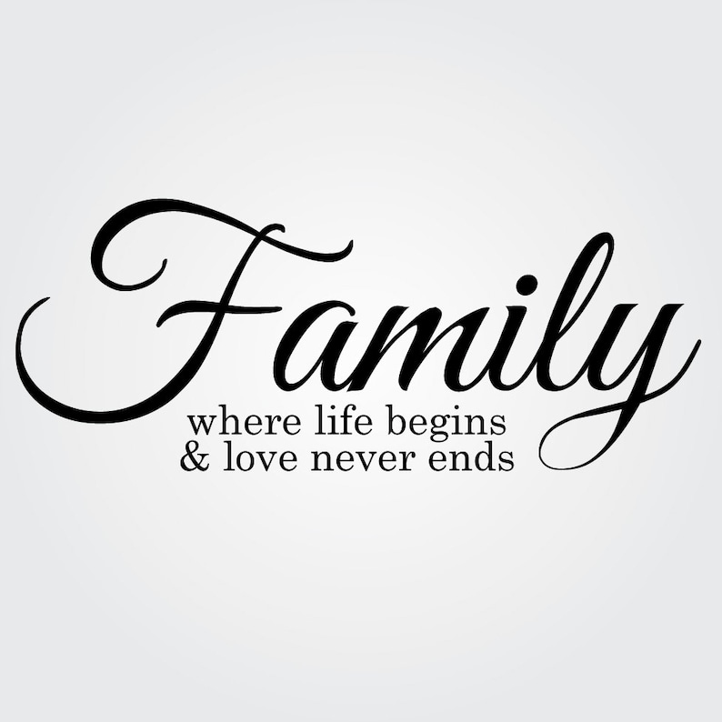 Family Wall Sticker Quote Family Where Life Begins and Love - Etsy ...