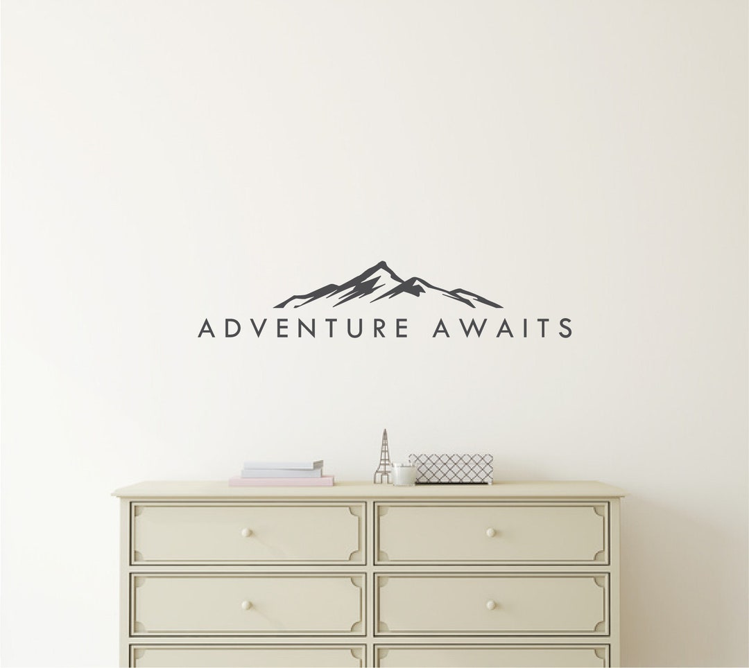 Adventure Awaits Decal Sticker Adventure Wall Decal Quote Wall Sticker ...